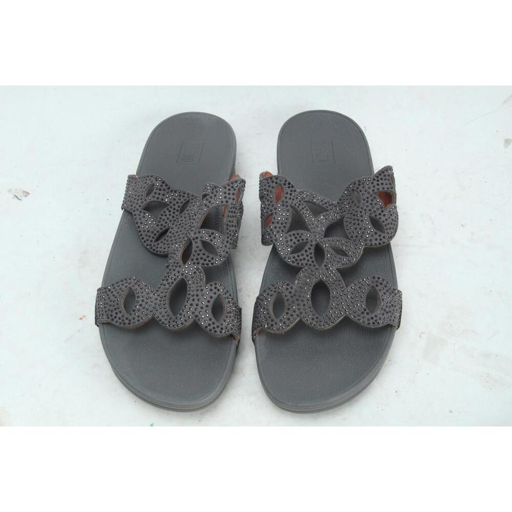 fitflop elora crystal sandals shoes gray women's sz 10 - Picture 2 of 10